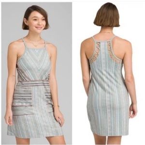 ⭐️3/$25⭐️ Prana Striped‎ Midi Dress - Gray and Blue NWOT
